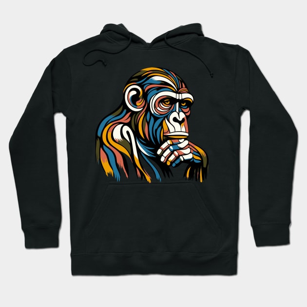 Pop art monkey illustration. cubism illustration of monkey Hoodie by gblackid